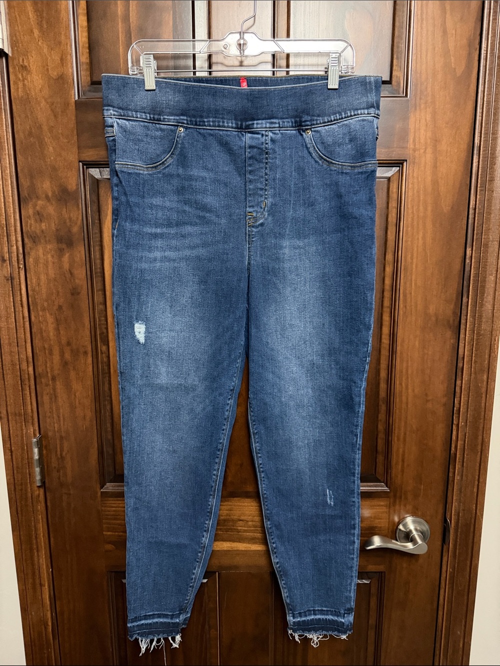 SPANX Women's Indigo Skinny Jeans with Raw Hem